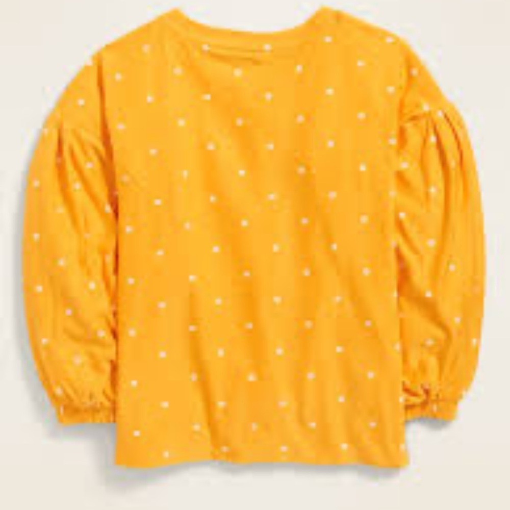 Brushed Balloon-Sleeve Top for Girls